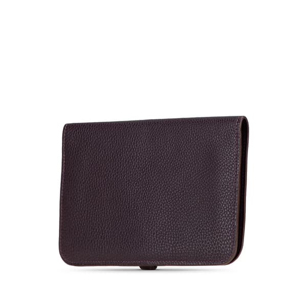 Pre-owned Hermès Togo Dogon Wallet GM Purple