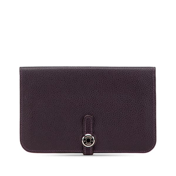 Pre-owned Hermès Togo Dogon Wallet GM Purple