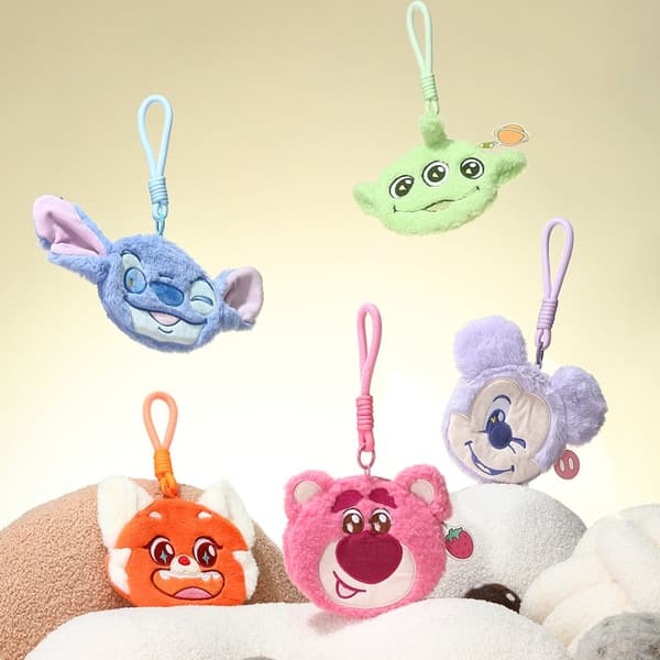 MINISO Mickey Mouse møntpung til piger, lille Disney Change, Mini lilla pung med lynlås, tegneserie plys pung til mønt