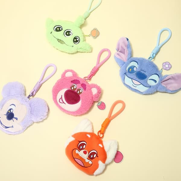 MINISO Mickey Mouse møntpung til piger, lille Disney Change, Mini lilla pung med lynlås, tegneserie plys pung til mønt