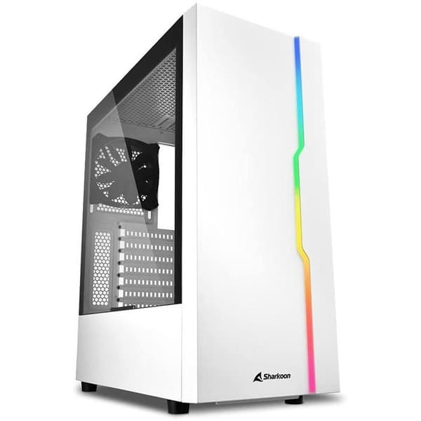 PC-chassi - Sharkoon - RGB Slider - Midi Tower - Härdat glas - Metall - Vit