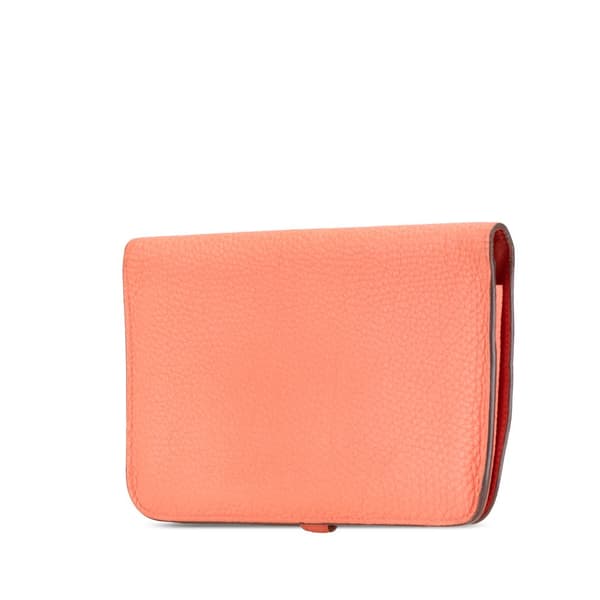 Pre-owned Hermès Togo Dogon Duo Wallet GM Orange