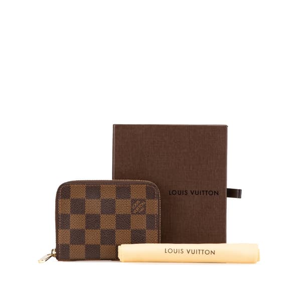 Pre-owned Louis Vuitton Damier Ebene Zippy Coin Purse Brown