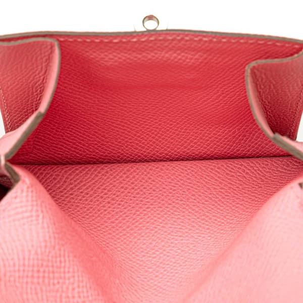 Pre-owned Hermès Epsom Kelly Pocket Compact Wallet Pink