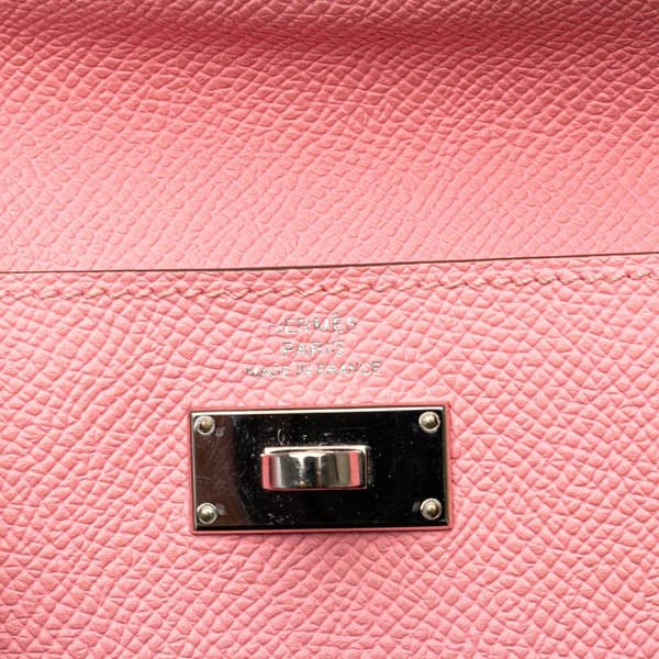 Pre-owned Hermès Epsom Kelly Pocket Compact Wallet Pink
