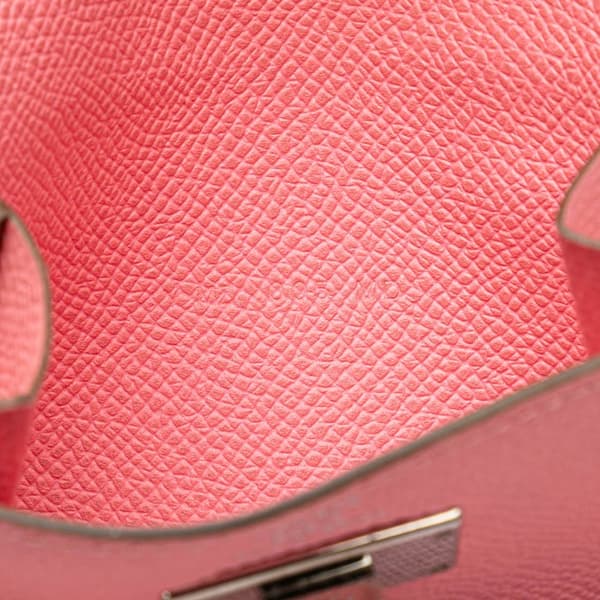 Pre-owned Hermès Epsom Kelly Pocket Compact Wallet Pink
