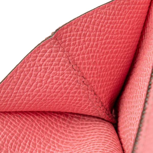 Pre-owned Hermès Epsom Kelly Pocket Compact Wallet Pink