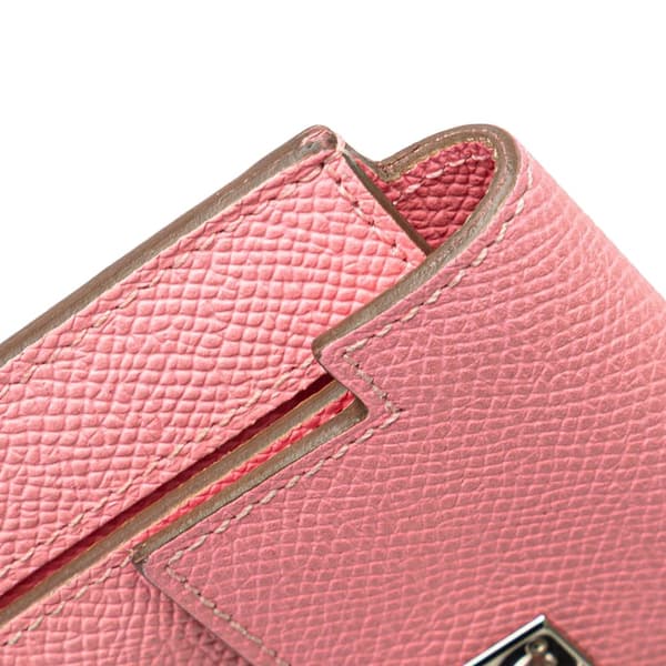 Pre-owned Hermès Epsom Kelly Pocket Compact Wallet Pink