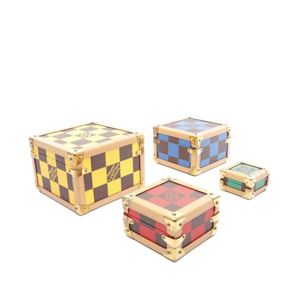 Pre-owned Louis Vuitton Damier Pop Malle Pyramide Yellow