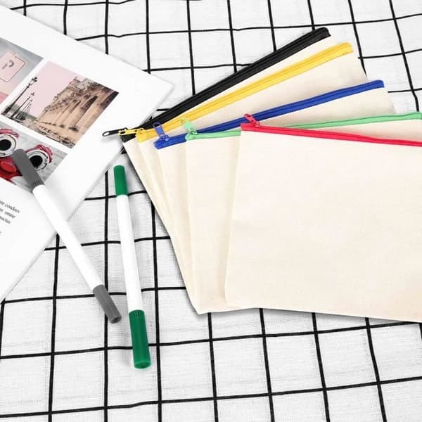 20 delar Canvas kosmetikaväska Multifunktionell kosmetisk väska Rese kosmetisk väska Pen myntväska