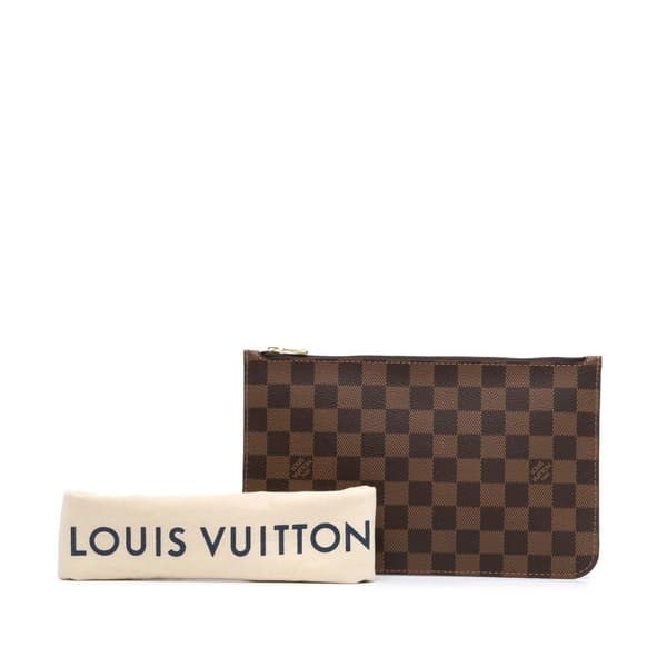 Pre-owned Louis Vuitton Damier Ebene Neverfull Pouch Brown