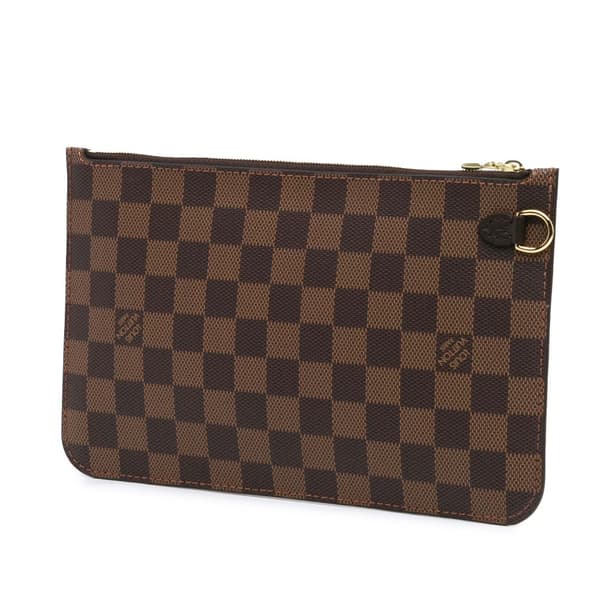 Pre-owned Louis Vuitton Damier Ebene Neverfull Pouch Brown