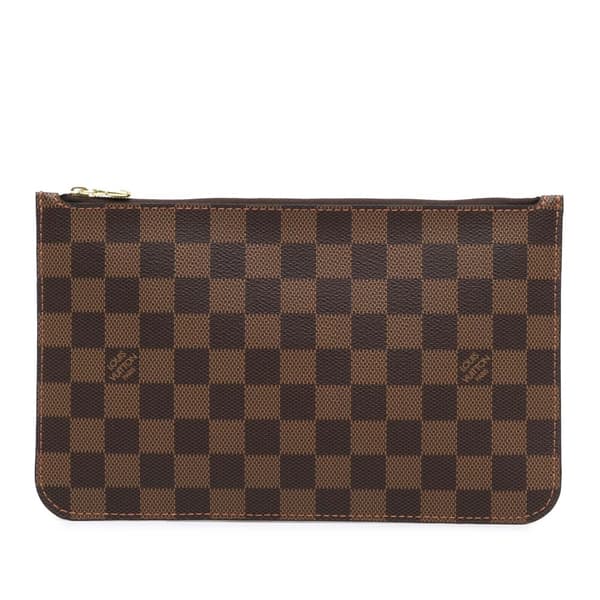 Pre-owned Louis Vuitton Damier Ebene Neverfull Pouch Brown