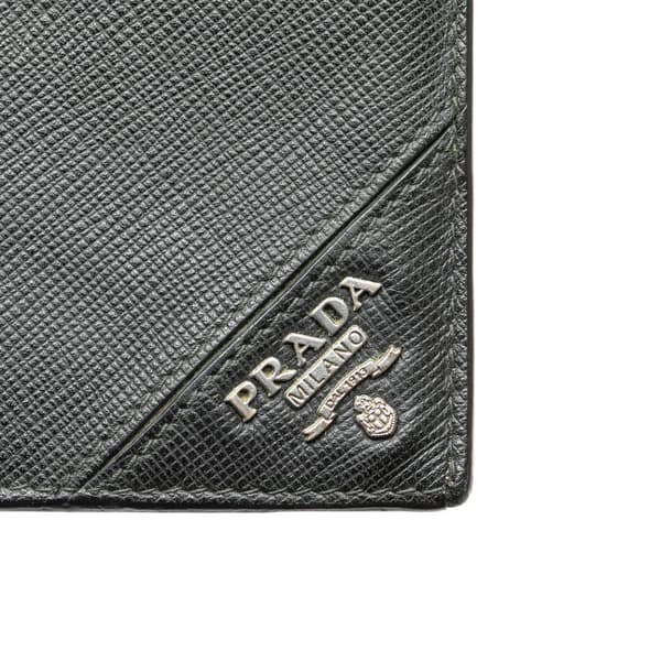 Pre-owned Prada Saffiano Bifold Long Wallet Black