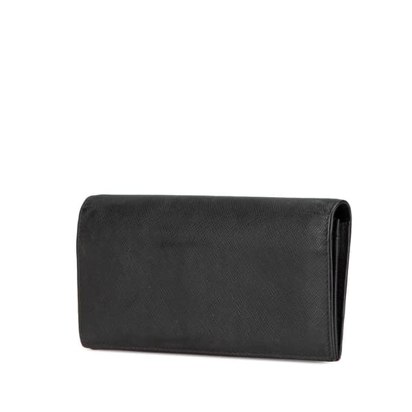 Pre-owned Prada Saffiano Bifold Long Wallet Black