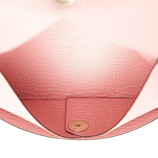 Pre-owned Hermès Chevre Mysore Calvi Duo Card Holder Pink