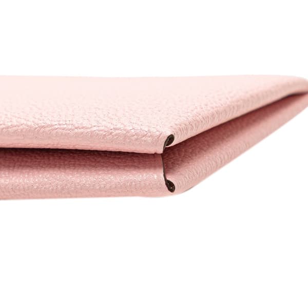 Pre-owned Hermès Chevre Mysore Calvi Duo Card Holder Pink