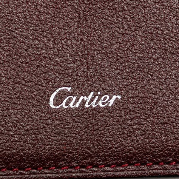 Pre-owned Cartier Leather Must De Cartier Long Wallet Black