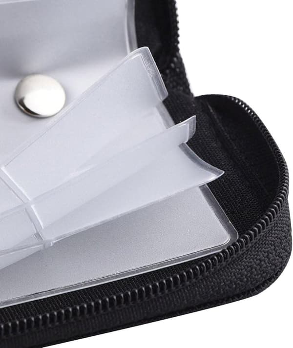 Muistikortin säilytyskotelo vetoketjulla 22 paikkaa SD CF Micro SD -korteille