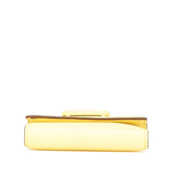 Pre-owned Valentino VLogo Leather Small Wallet Yellow