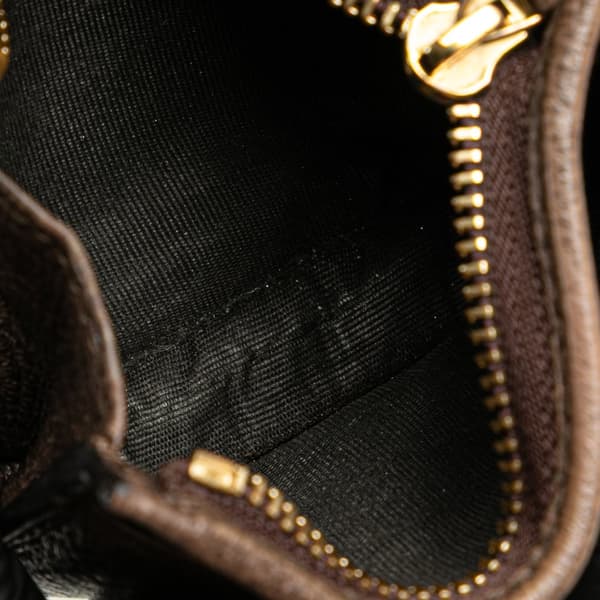 Pre-owned Gucci GG Supreme Ophidia Small Wallet Brown