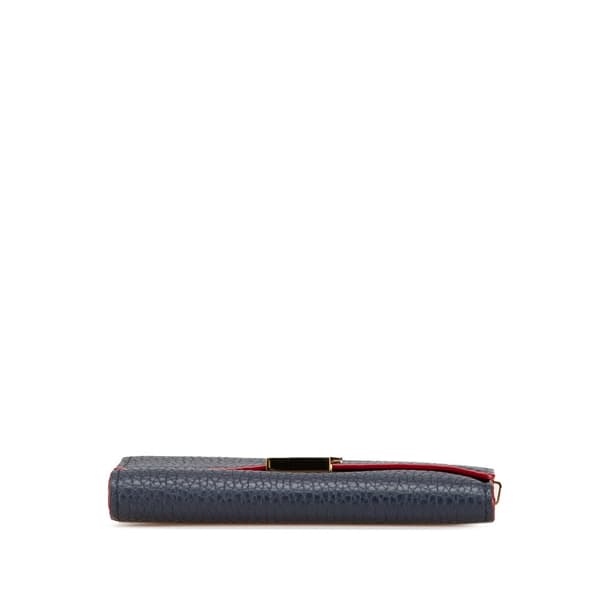 Pre-owned Louis Vuitton Taurillon Capucines Compact Wallet Blue