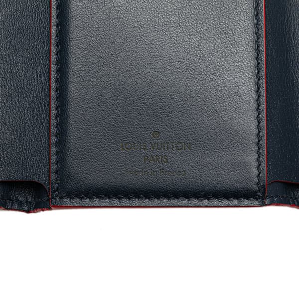 Pre-owned Louis Vuitton Taurillon Capucines Compact Wallet Blue