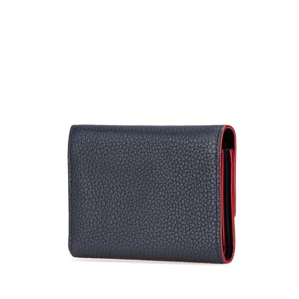 Pre-owned Louis Vuitton Taurillon Capucines Compact Wallet Blue