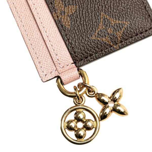 Pre-owned Louis Vuitton Monogram LV Charm Card Holder Brown