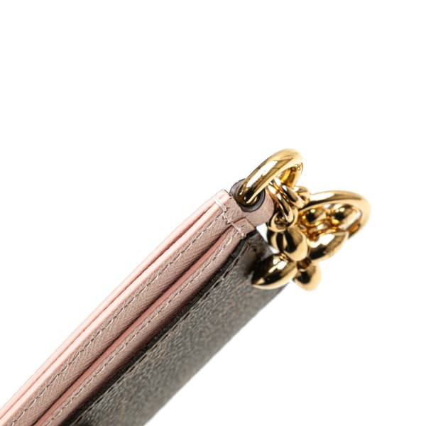 Pre-owned Louis Vuitton Monogram LV Charm Card Holder Brown