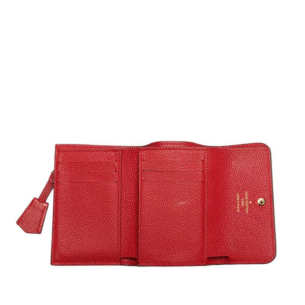 Pre-owned Louis Vuitton Monogram Empreinte Pont Neuf Wallet Red