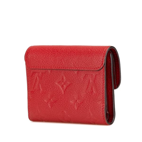 Pre-owned Louis Vuitton Monogram Empreinte Pont Neuf Wallet Red