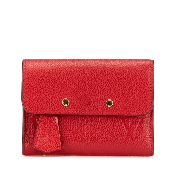 Pre-owned Louis Vuitton Monogram Empreinte Pont Neuf Wallet Red