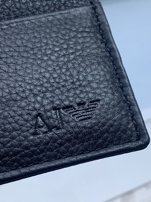 NEW MEN ARMANI BLACK LEATHER CARDHOLDER STYLE 06V2R