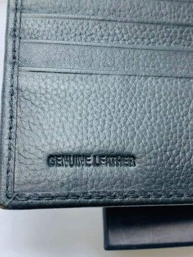 ARMANI JEANS MENS DESIGNER BLACK GENUINE LEATHER BIFOLD WALLET 06V2F COIN POCKET