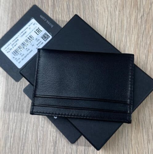 HUGO BOSS Black Genuine Leather Card Holder With 05 Card Slots