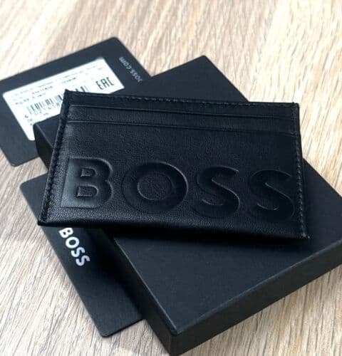 HUGO BOSS Black Genuine Leather Card Holder With 05 Card Slots