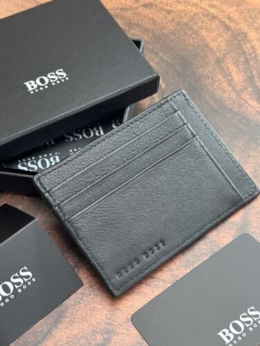 HUGO BOSS Black Genuine Leather Card Holder With 09 Card Slots |