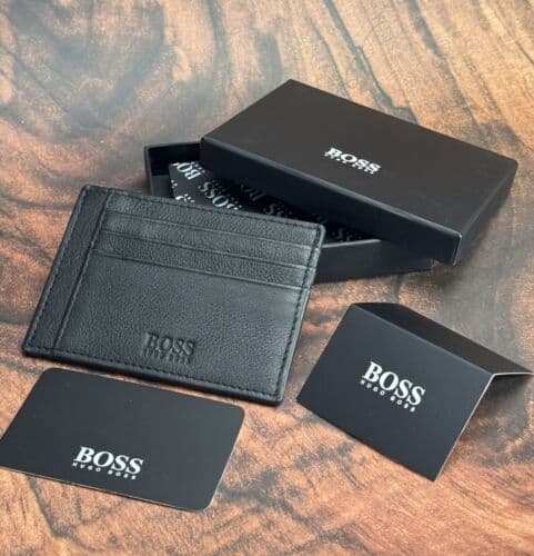 HUGO BOSS Black Genuine Leather Card Holder With 09 Card Slots |