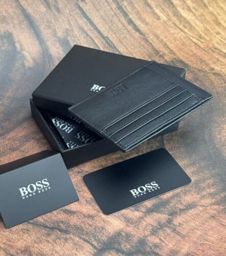 HUGO BOSS Black Genuine Leather Card Holder With 09 Card Slots |