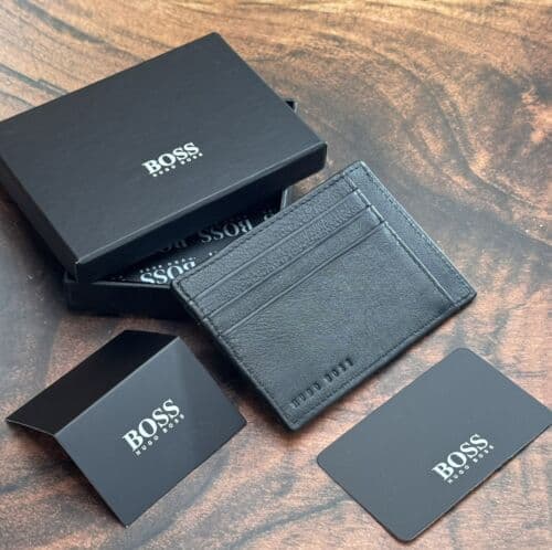 HUGO BOSS Black Genuine Leather Card Holder With 09 Card Slots |