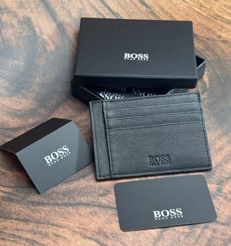 HUGO BOSS Black Genuine Leather Card Holder With 09 Card Slots |