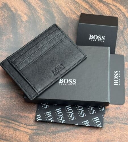 HUGO BOSS Black Genuine Leather Card Holder With 09 Card Slots |