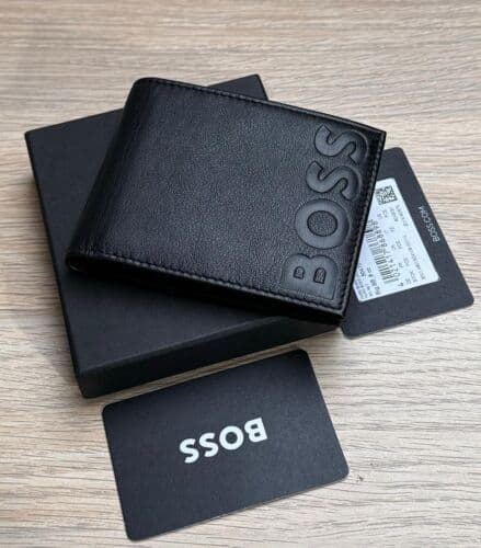 HUGO BOSS 6CC genuine Leather Bifold WALLET