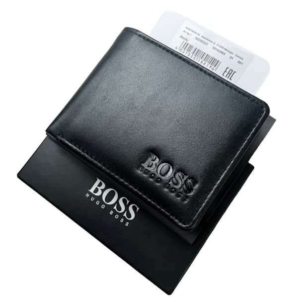 New Hugo Boss Men’s Slim Genuine Leather Wallet for Credit Card, Notes & Coins