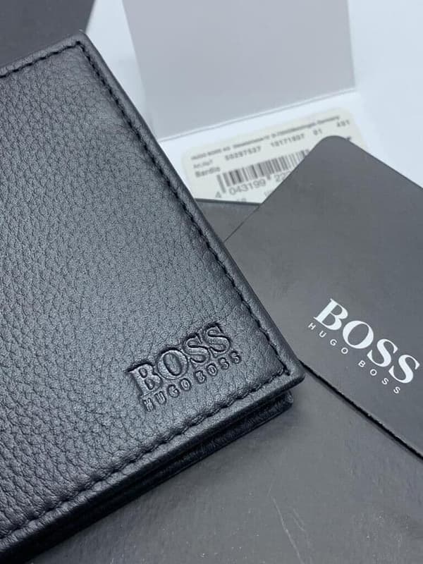 HUGO BOSS Men’s BARDIO Bi-Fold Black Leather Wallet 50297527