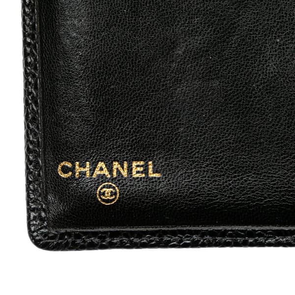 Pre-owned Chanel CC Caviar Card Holder Black