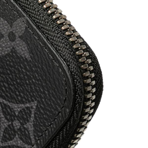 Pre-owned Louis Vuitton Monogram Eclipse Zippy Coin Purse Black