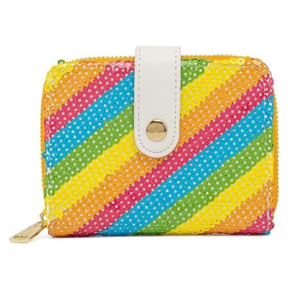 Portfölj - Loungefly - Disney Minnie Rainbow - Mjuk - Syntetisk - 12,5x10cm