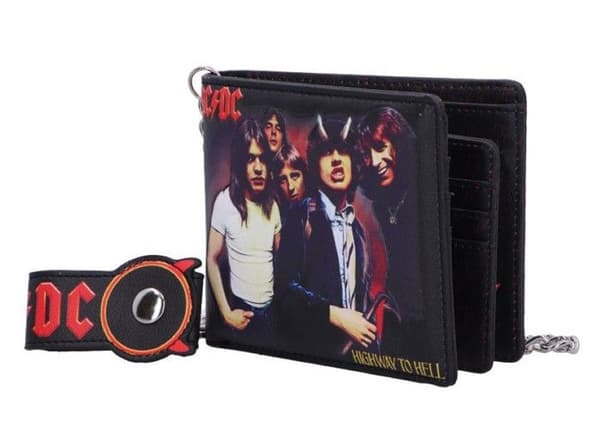 portfölj ACDC highway to hell simil läder hårdrock grupp